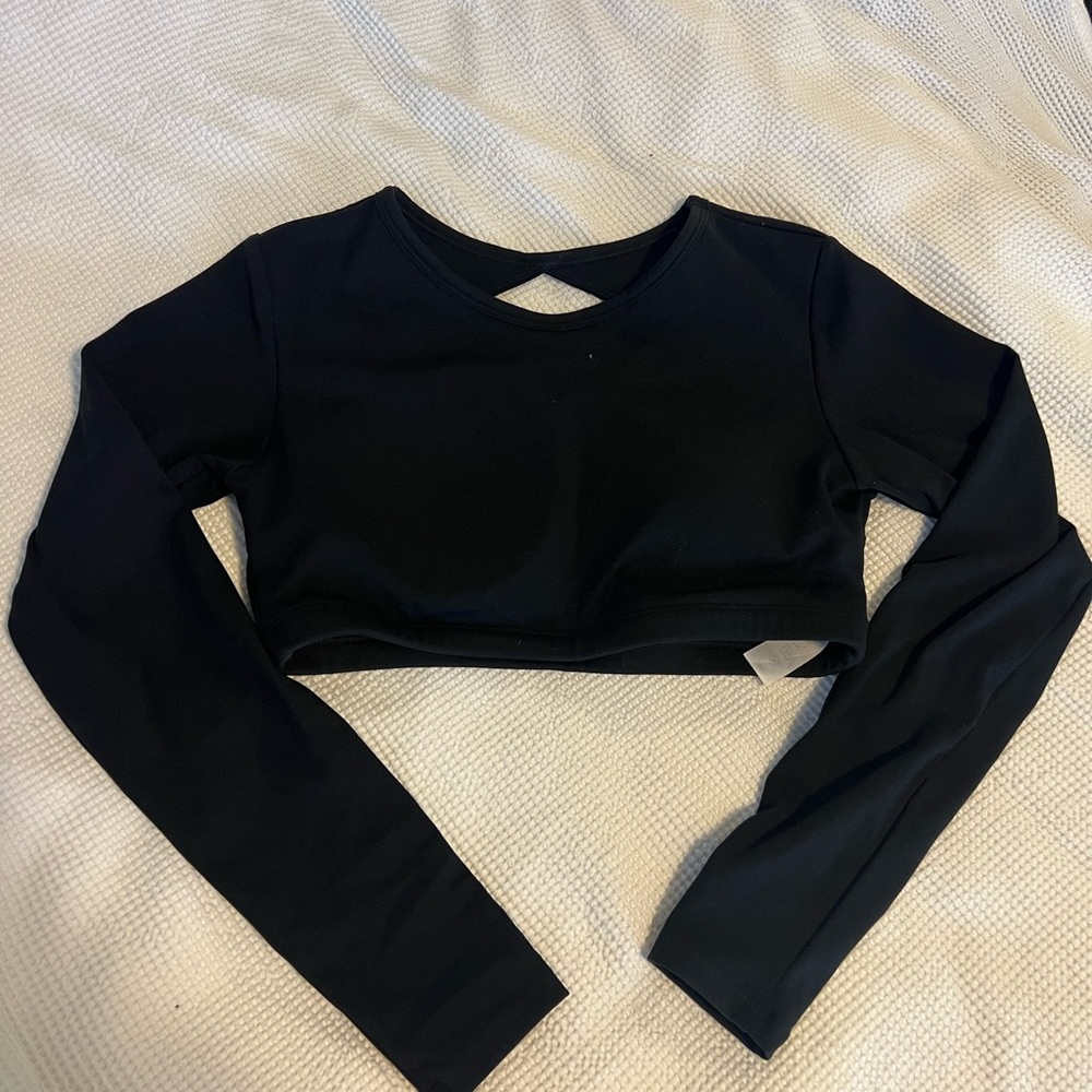 Backless longsleeve padded cropped top